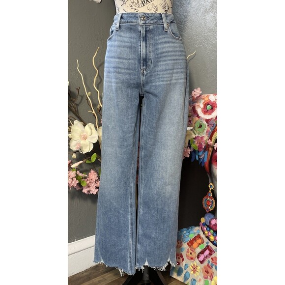 PAIGE Denim - Paige Cindy Jeans Mel Destroyed Hem Ankle Straight Leg Womens Size 32, 28 Inseam